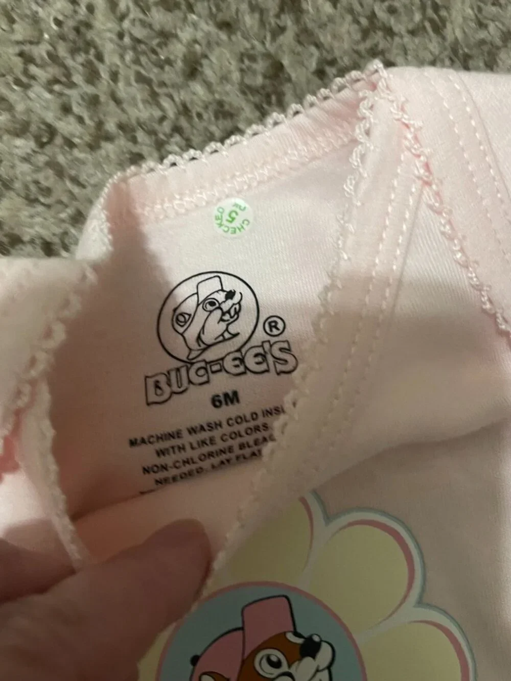 Buc-ee’s Baby Girl Size 6 Months Pink Bodysuit New